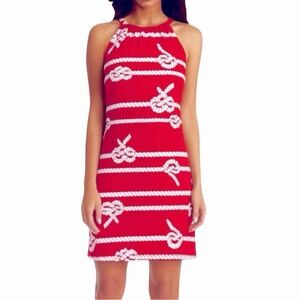 Cynthia Rowley Nautical Halter Neck Dress Red Size L
